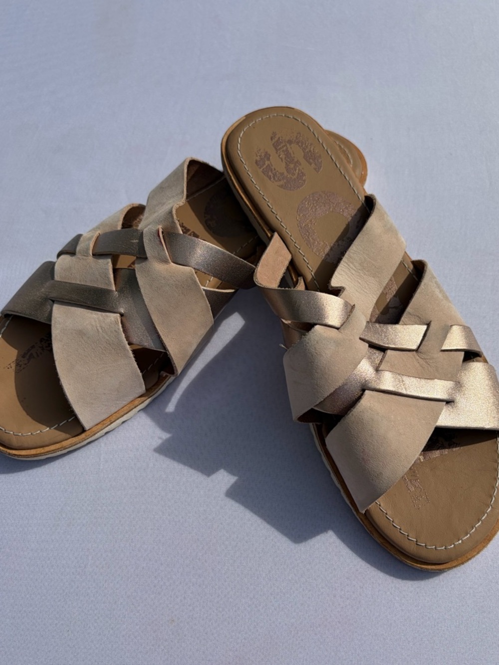 Sorel Tan Leather Strappy Slide Sandals – Women’s Size 9